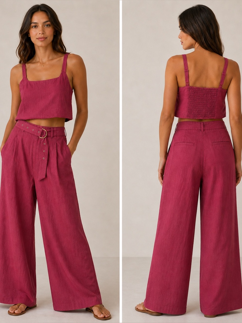 House of Harlow 1960 Two-Piece Set Size L | Wide-Leg Boho Style NWOT